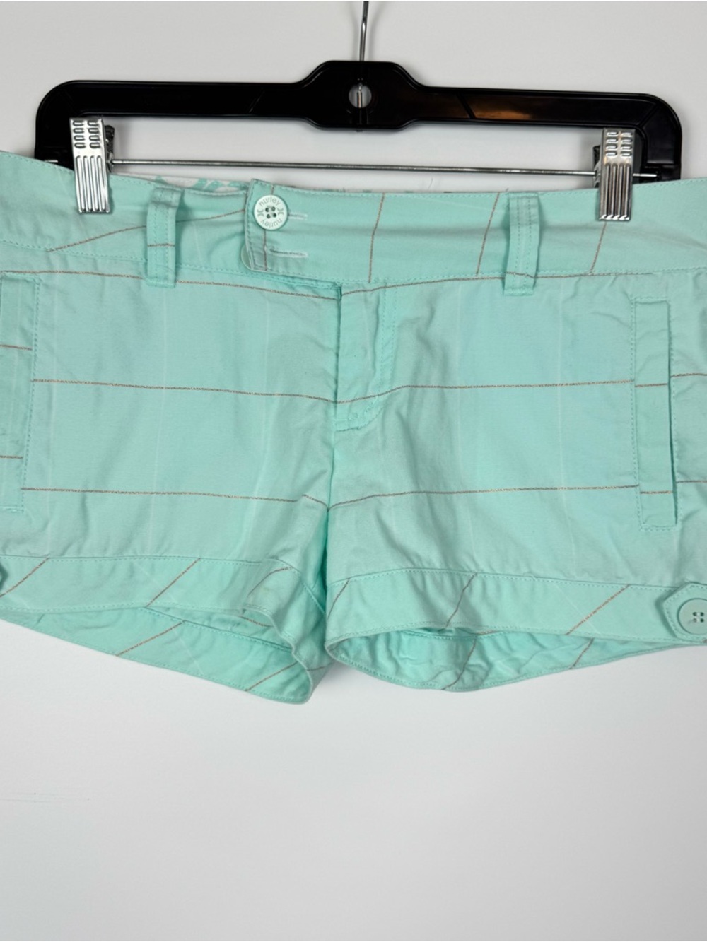 Hurley Mint Green Low-Rise Jean Shorts